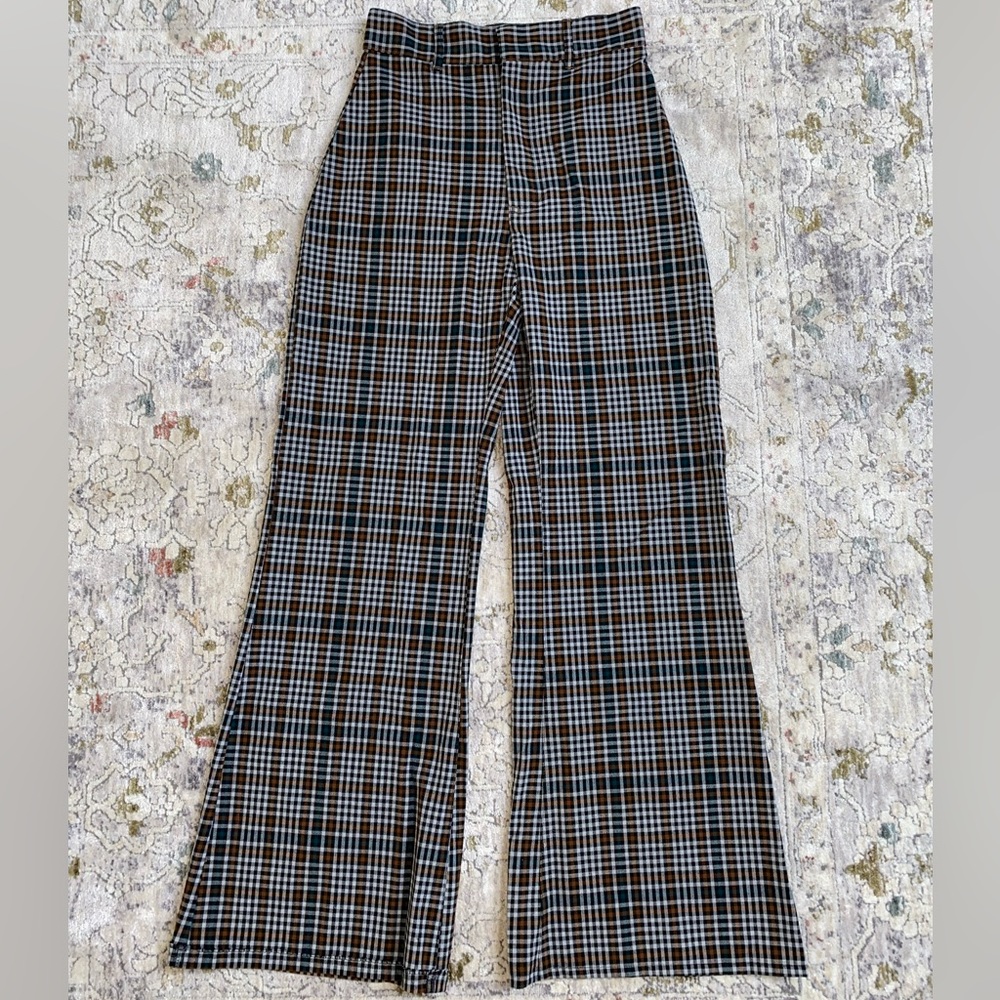 Free People high waisted gingham trousers